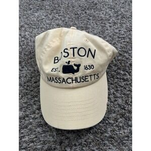 Boston Massachusetts Whale Logo Strapback Hat Yellow OSFM Bay State Apparel